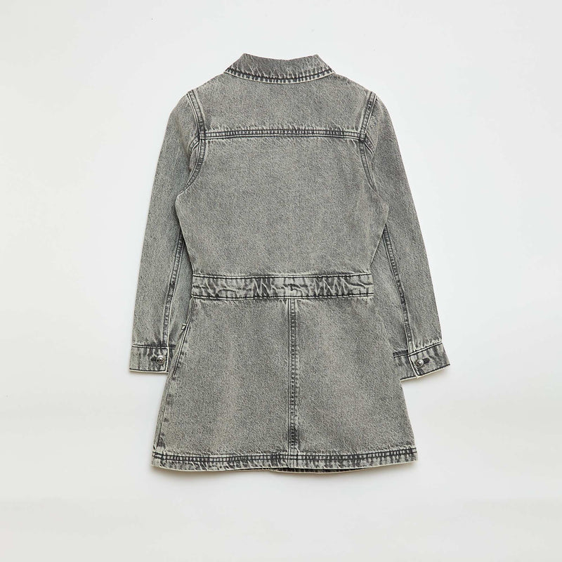 Robe denim avec col chemise