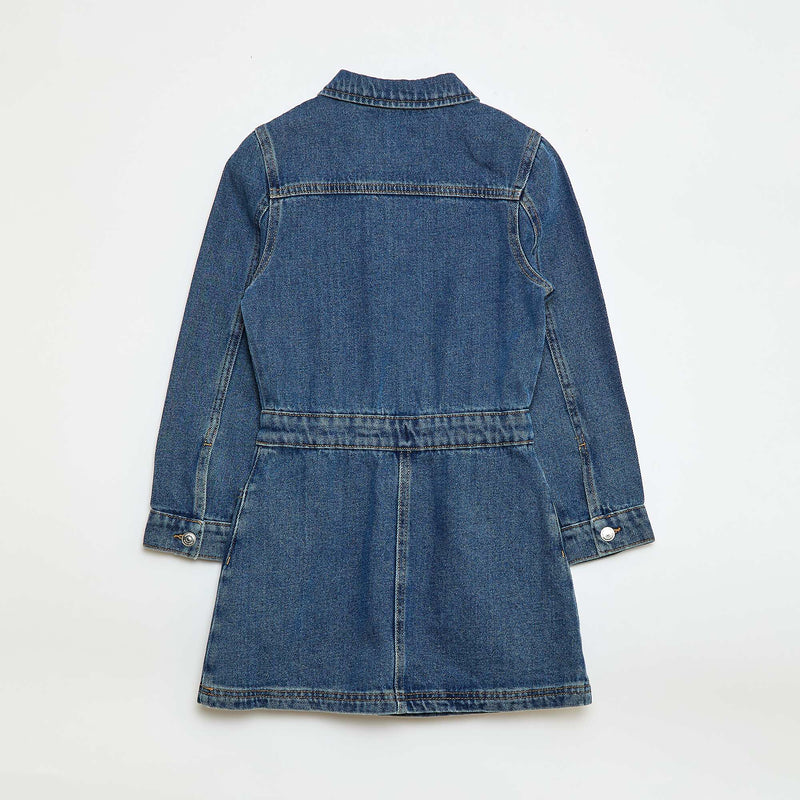 Robe denim avec col chemise