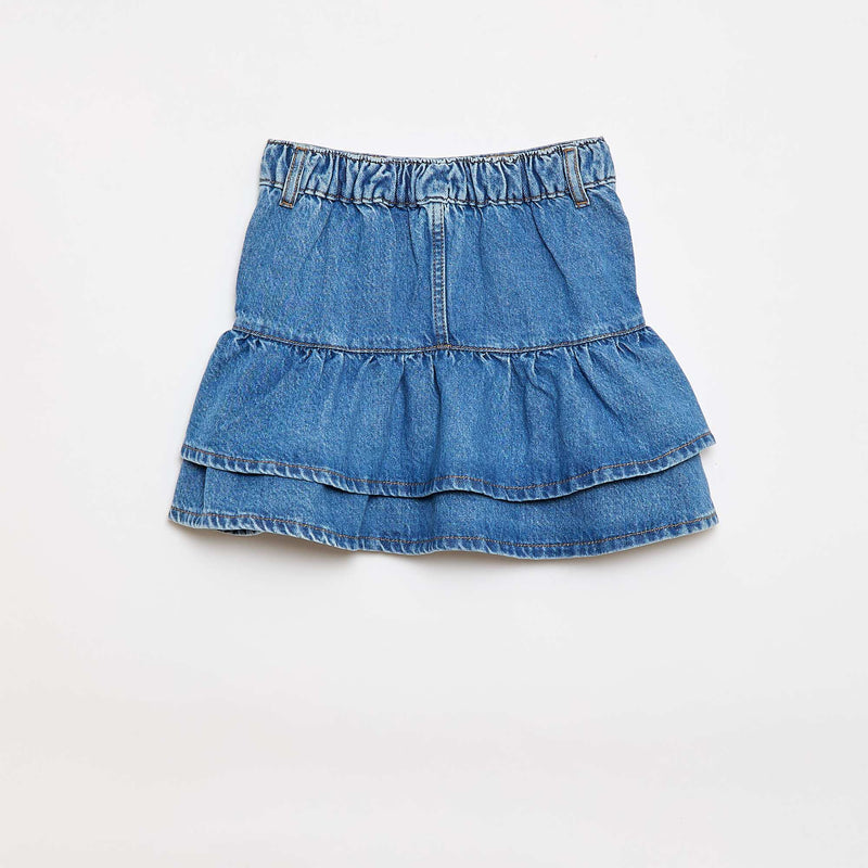 Jupe en denim avec volants