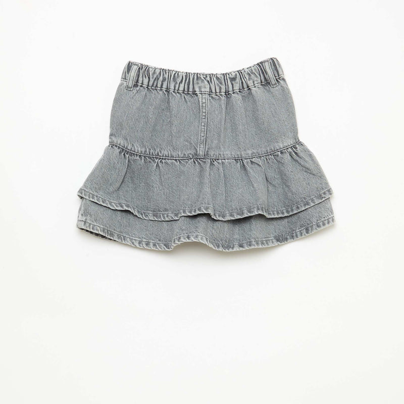Jupe en denim avec volants