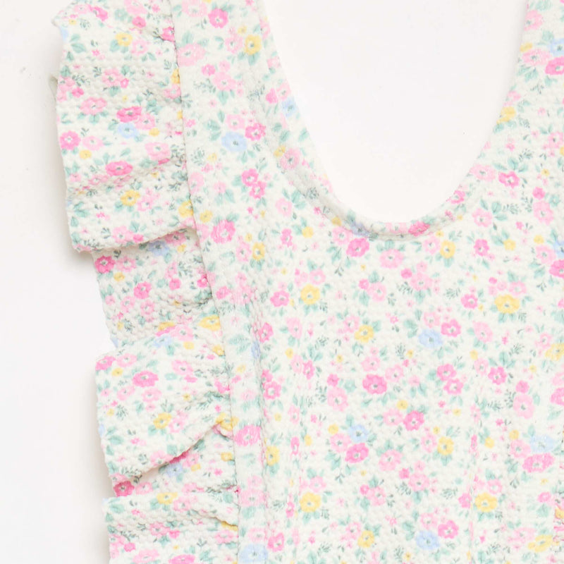 Maillot de bain à motif et volants