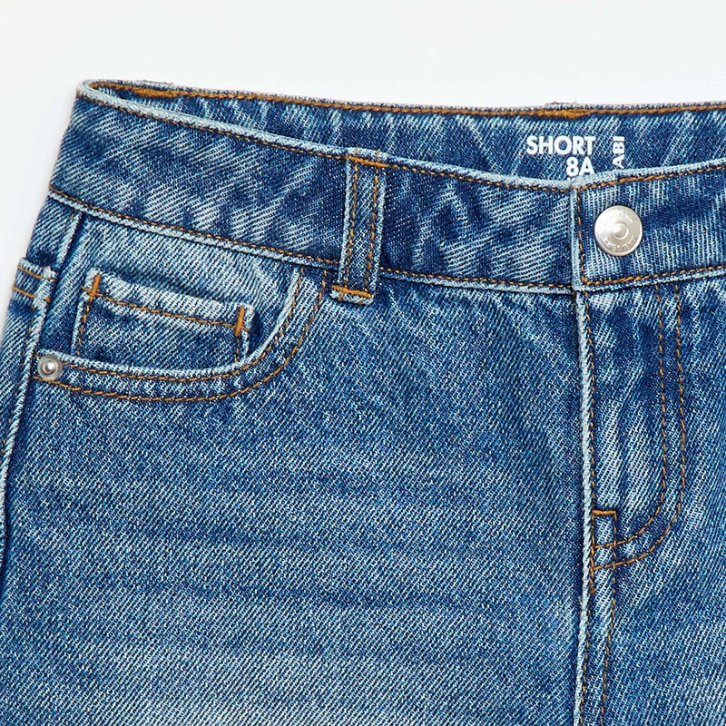Short en denim taille haute