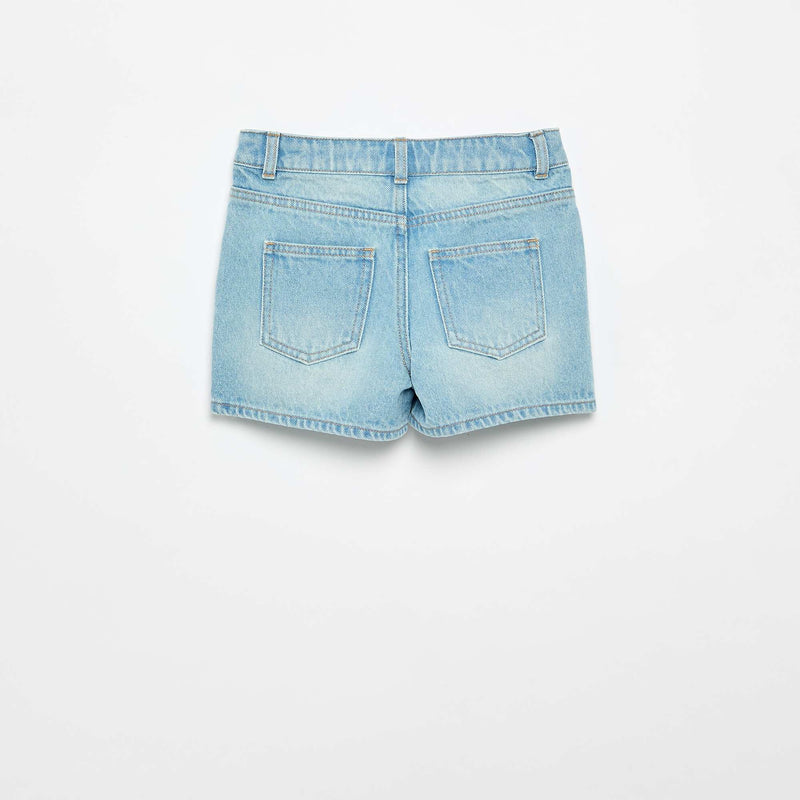Short en denim taille haute