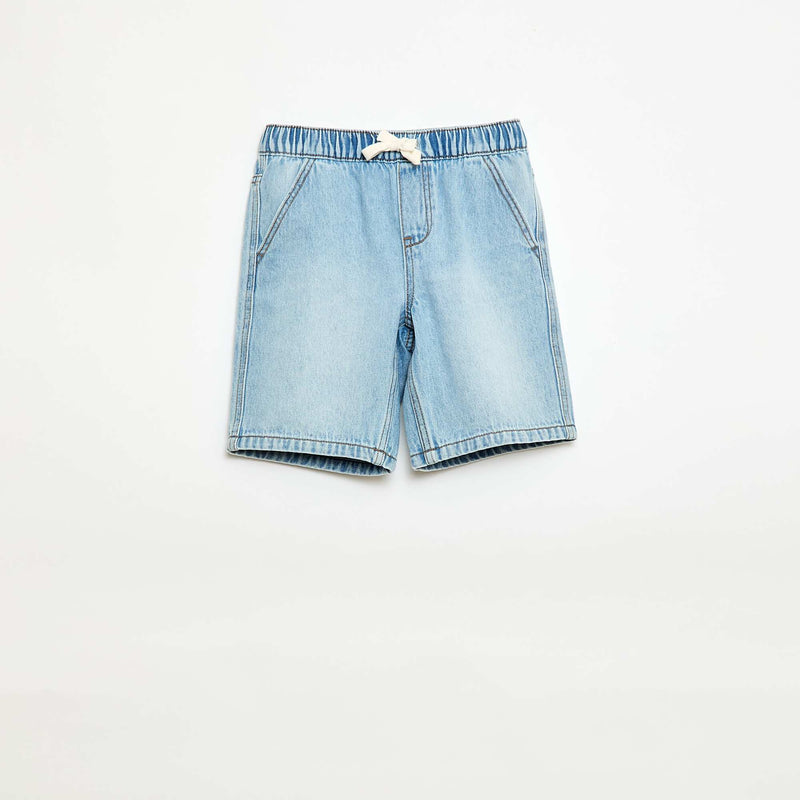 Short en jean élastiqué