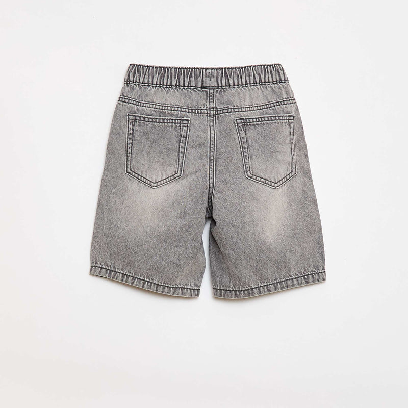 Short en jean élastiqué