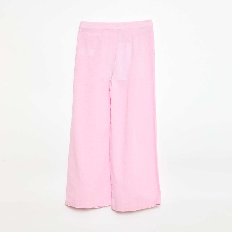 Pantalon large en lin mélangé