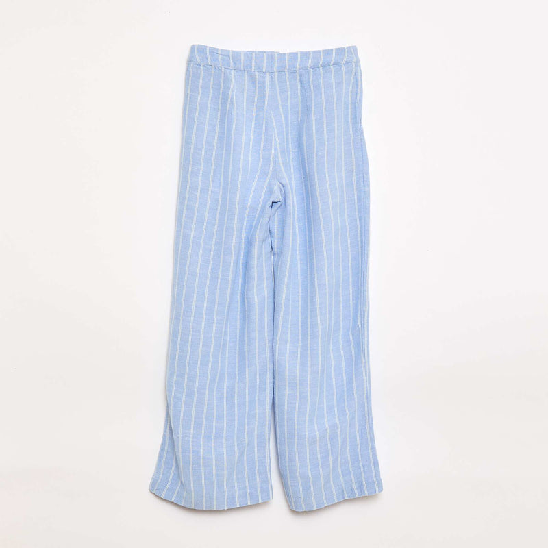 Pantalon large en lin mélangé