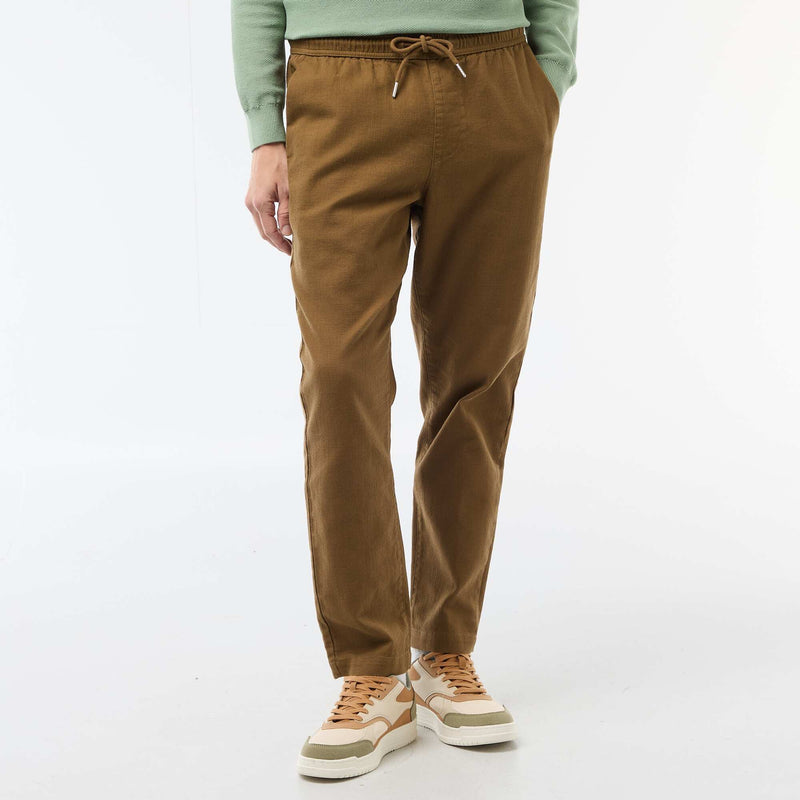 Pantalon droit à taille élastiquée