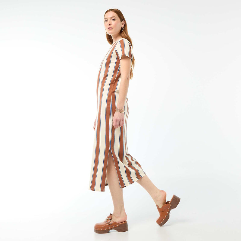 Robe longue en jersey manches courtes
