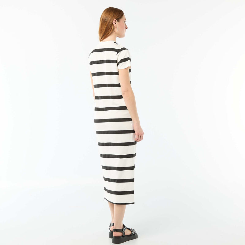 Robe longue en jersey manches courtes
