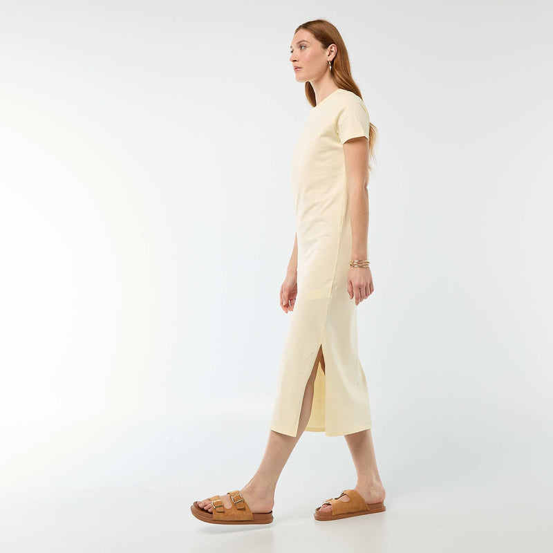 Robe longue en jersey manches courtes