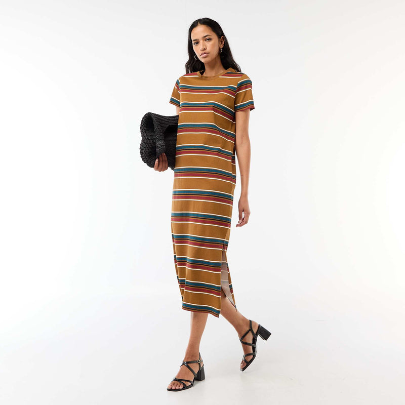 Robe longue en jersey manches courtes