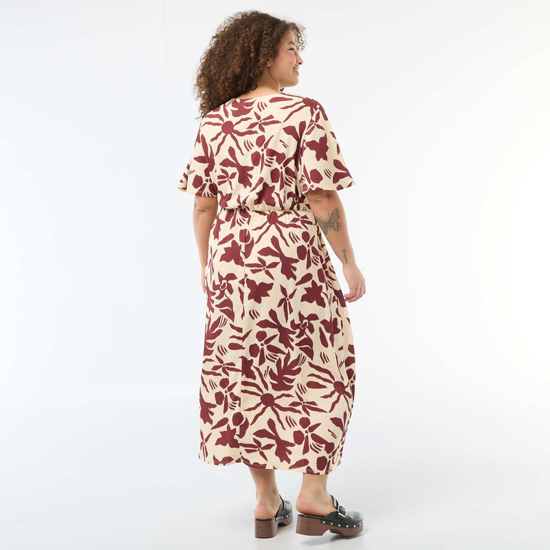 Robe longue coupe portefeuille