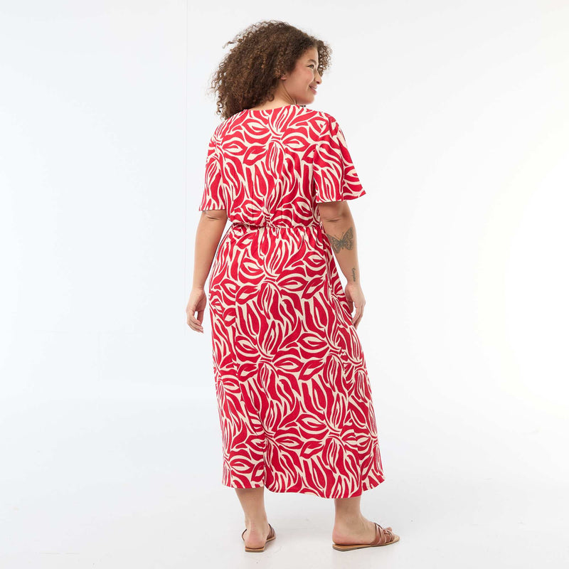 Robe longue coupe portefeuille