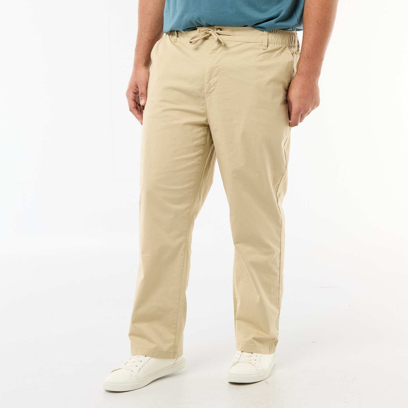 Pantalon chino en twill avec cordons de serrage
