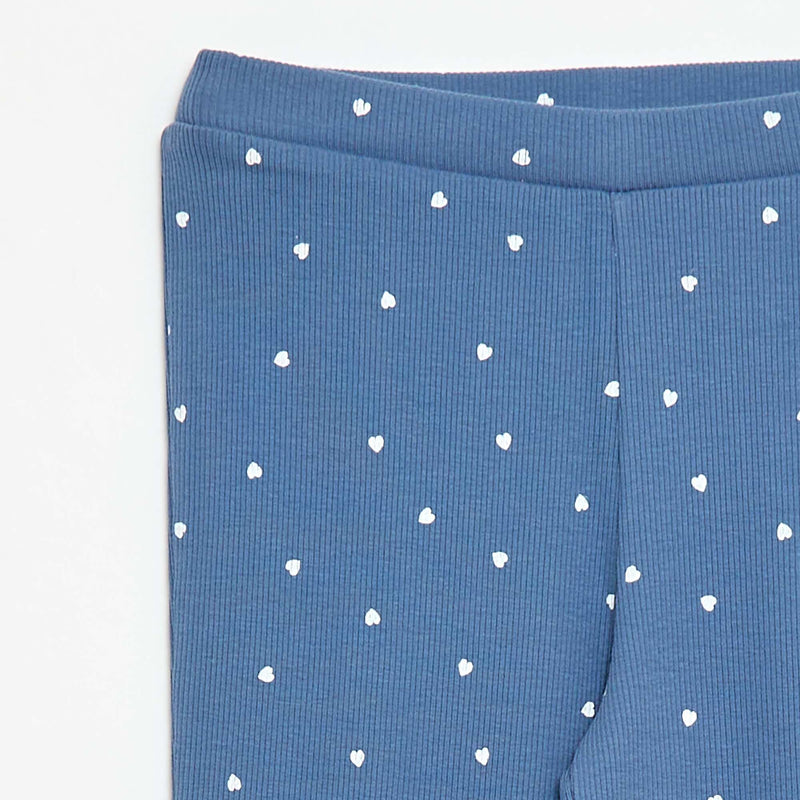 Legging côtelé à motif
