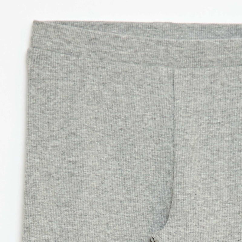 Legging maillé en coton uni