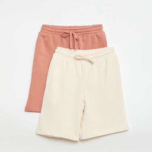 Lot de 2 shorts en coton uni