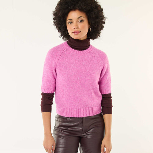 Pull en maille grosse jauge à manches courtes