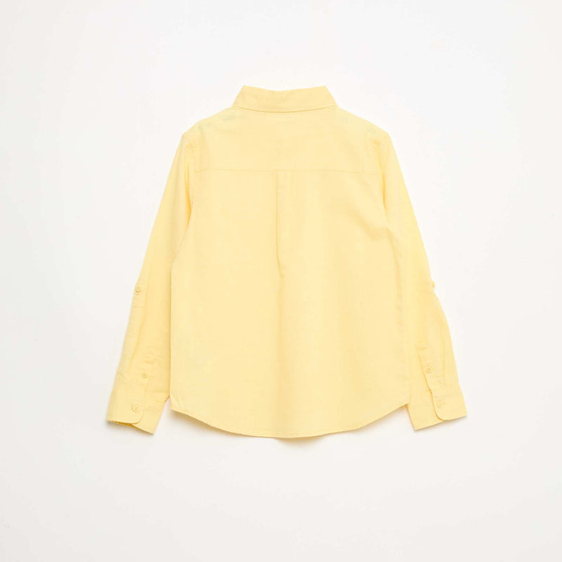 Chemise avec poche et manches retroussables