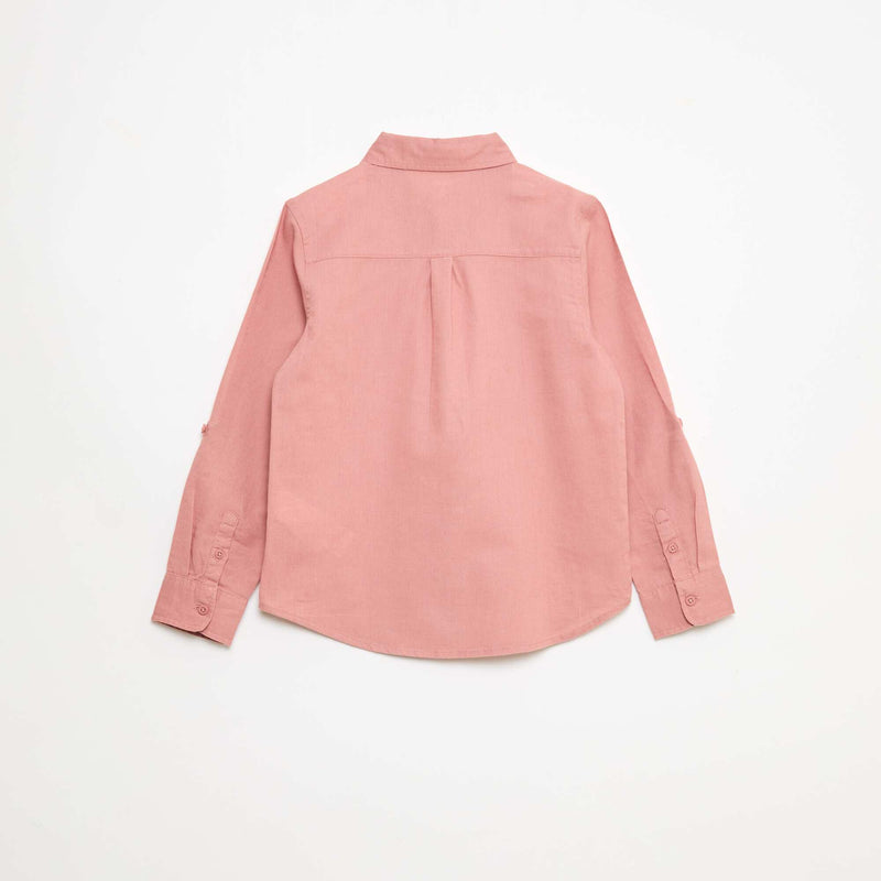 Chemise avec poche et manches retroussables