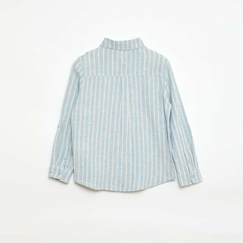 Chemise avec poche et manches retroussables