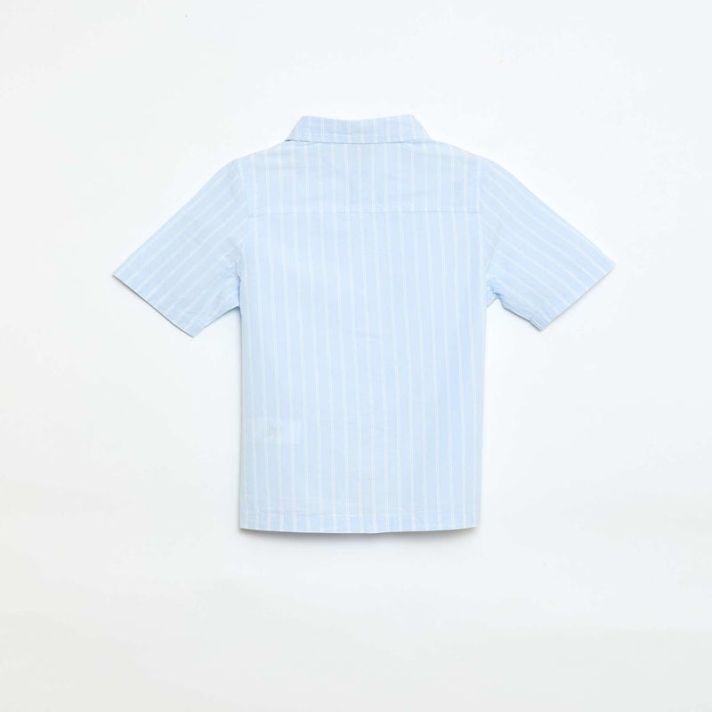 Chemise à rayures manches courtes en coton