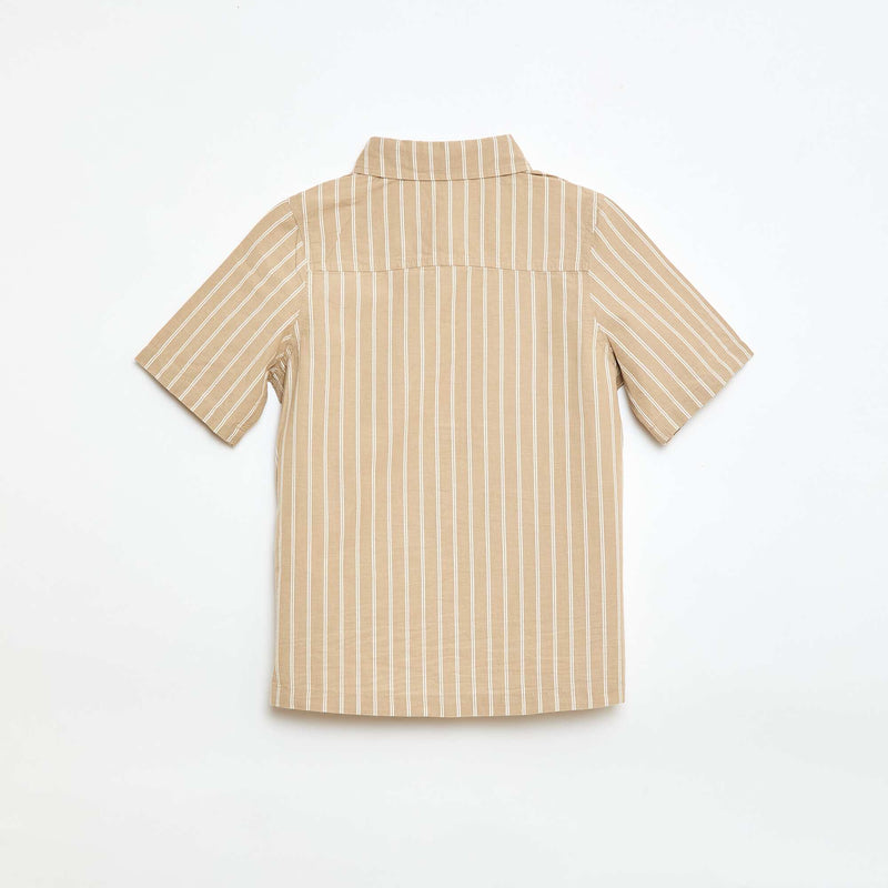 Chemise à rayures manches courtes en coton