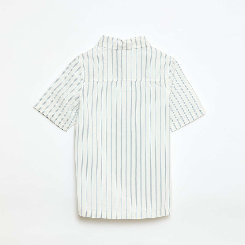 Chemise à rayures manches courtes en coton