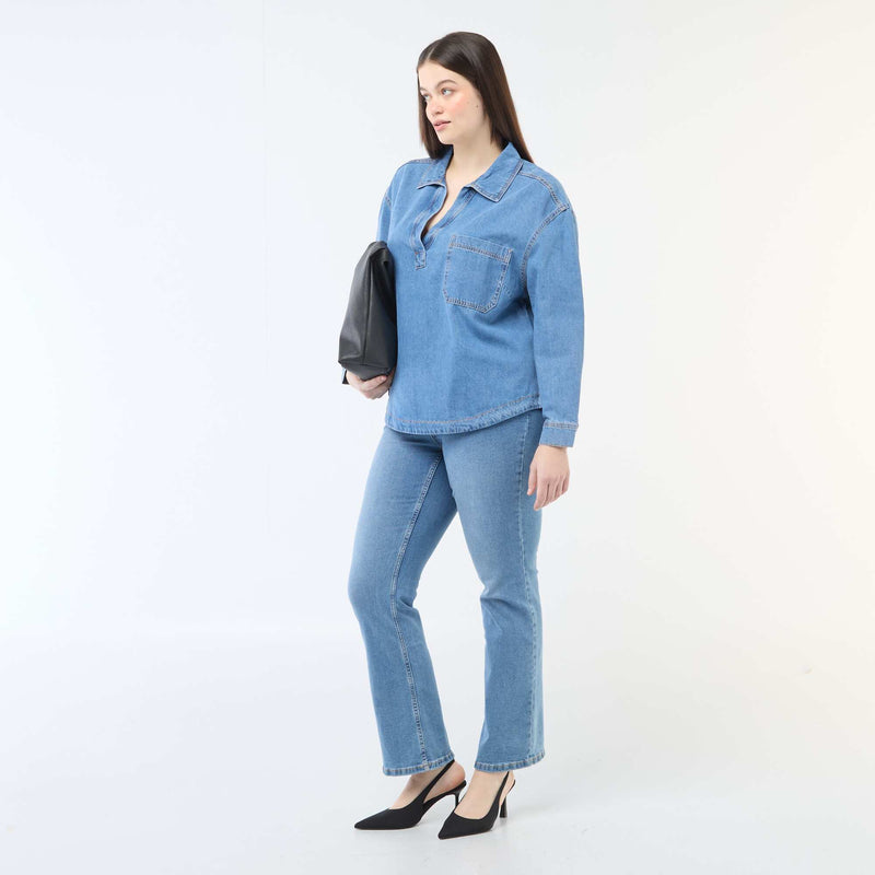 Blouse droite en denim