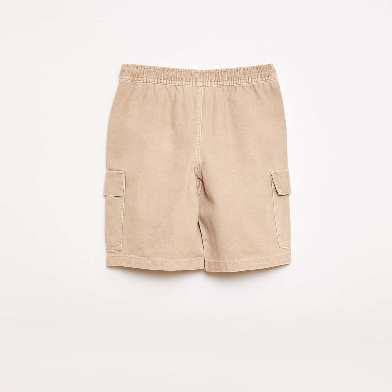 Short uni à cordon en coton