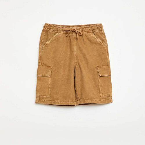Short uni à cordon en coton