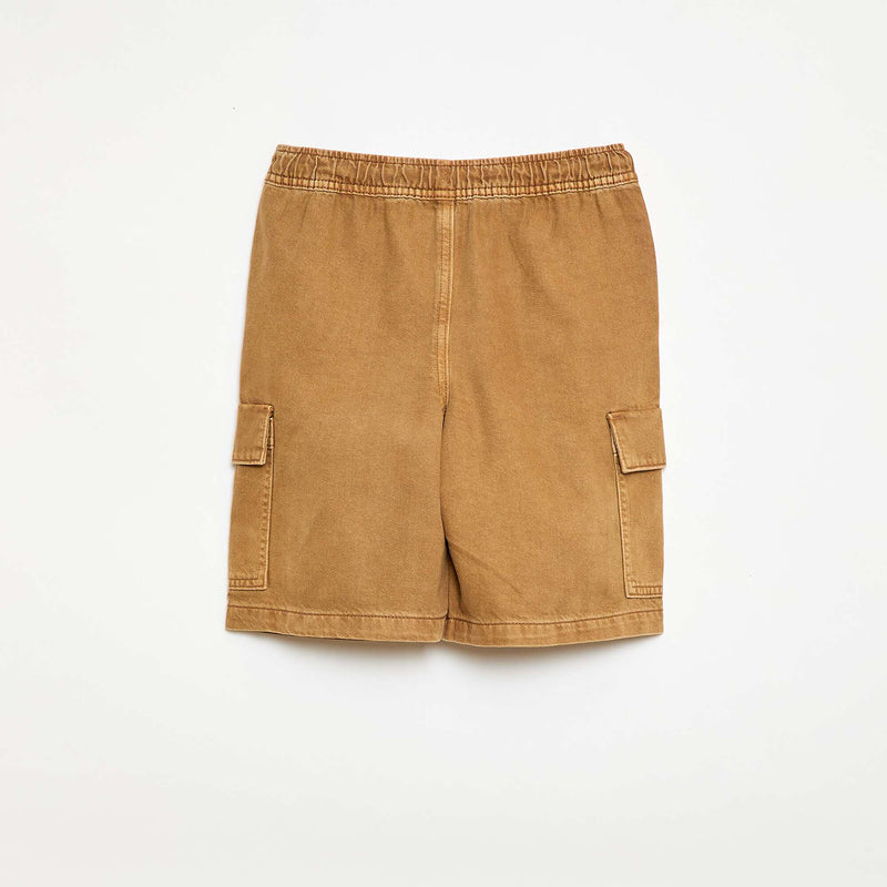 Short uni à cordon en coton