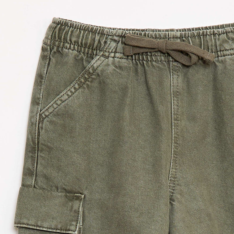 Short uni à cordon en coton