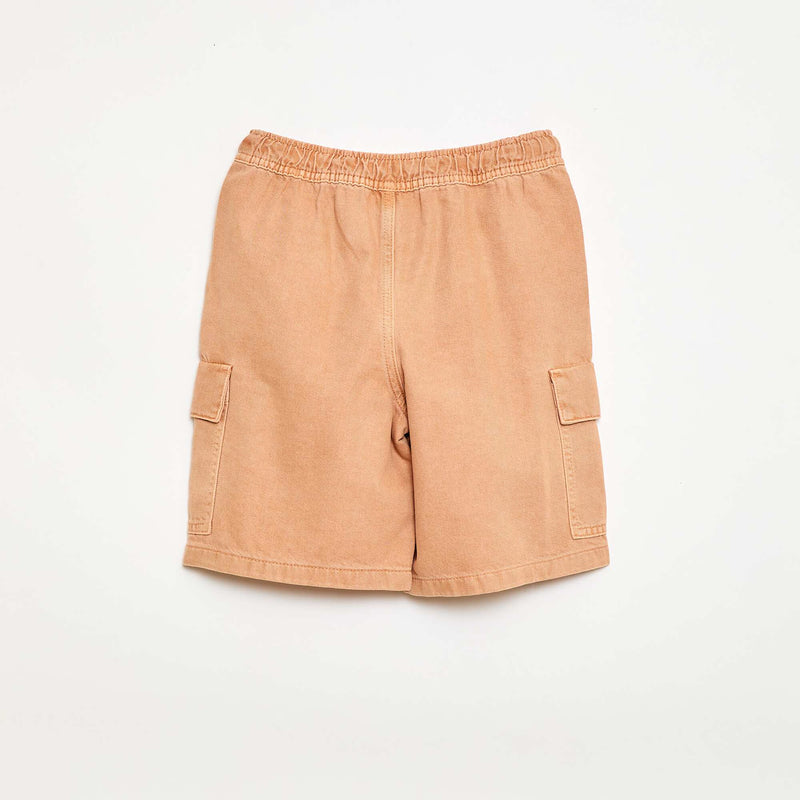 Short uni à cordon en coton