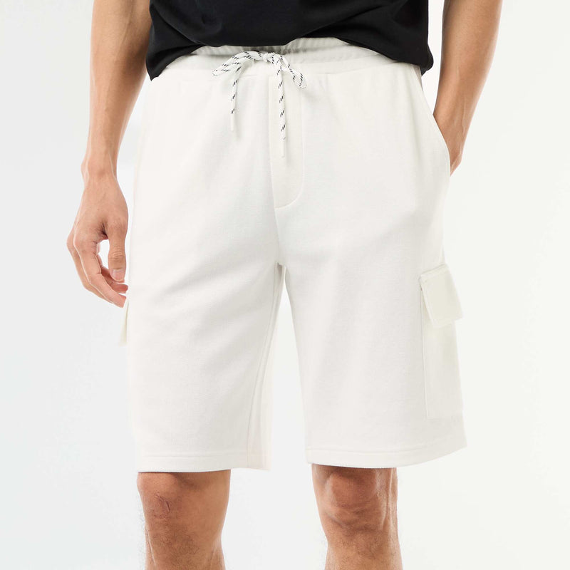 Bermuda en piqué de coton multipoches