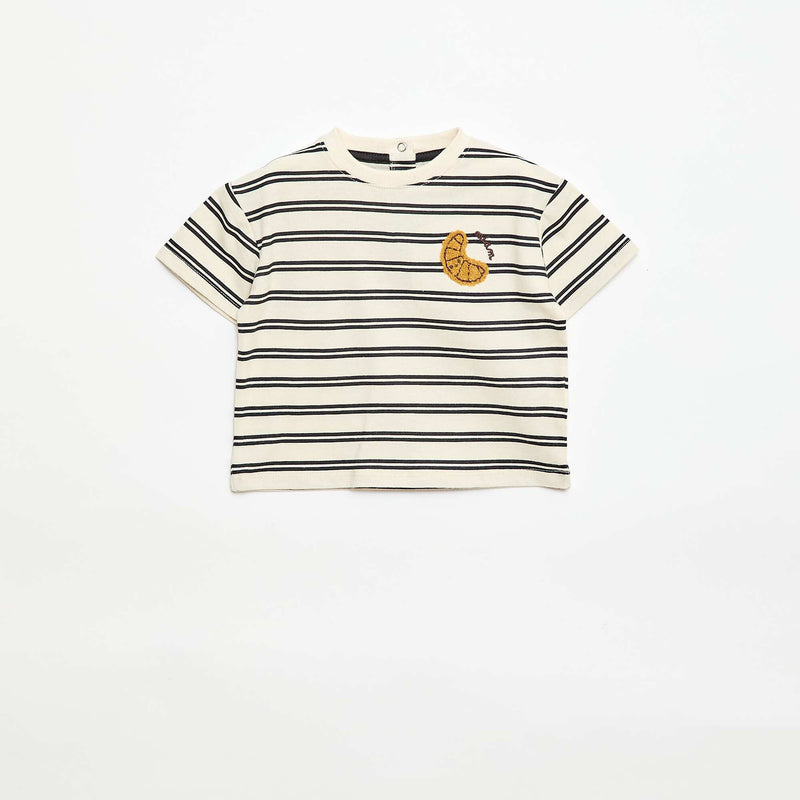 T-shirt en jersey manches courtes avec poche poitrine imprimé