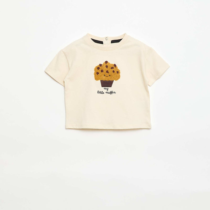 T-shirt en jersey manches courtes avec poche poitrine imprimé