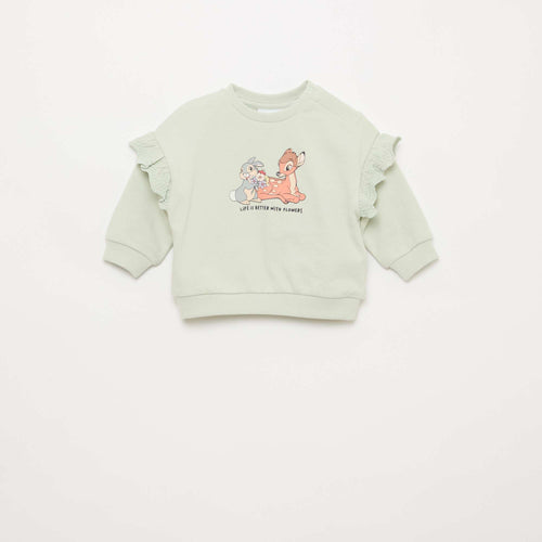 Sweat 'Bambi' 'Disney' à manches longues avec volants brodés