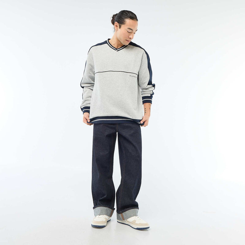 Sweat col V en french terry