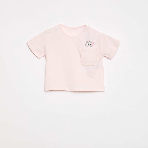 T-shirt 'Marie' 'Disney' à manches courtes et poche volantée