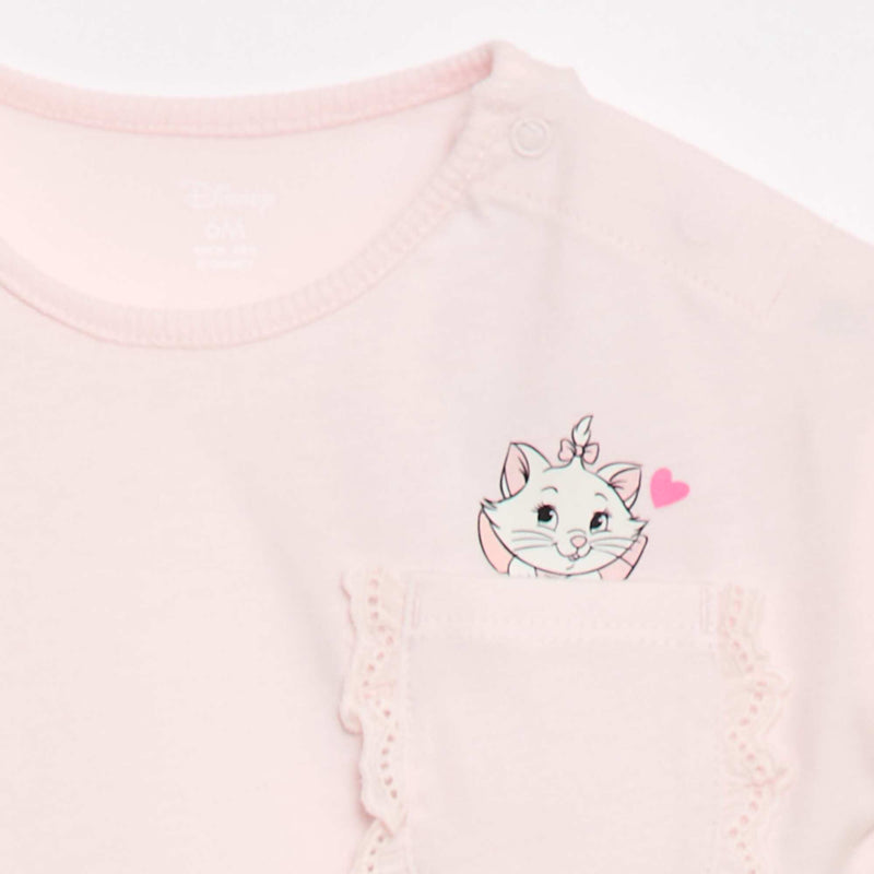T-shirt 'Marie' 'Disney' à manches courtes et poche volantée
