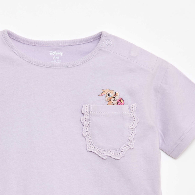 T-shirt 'Marie' 'Disney' à manches courtes et poche volantée