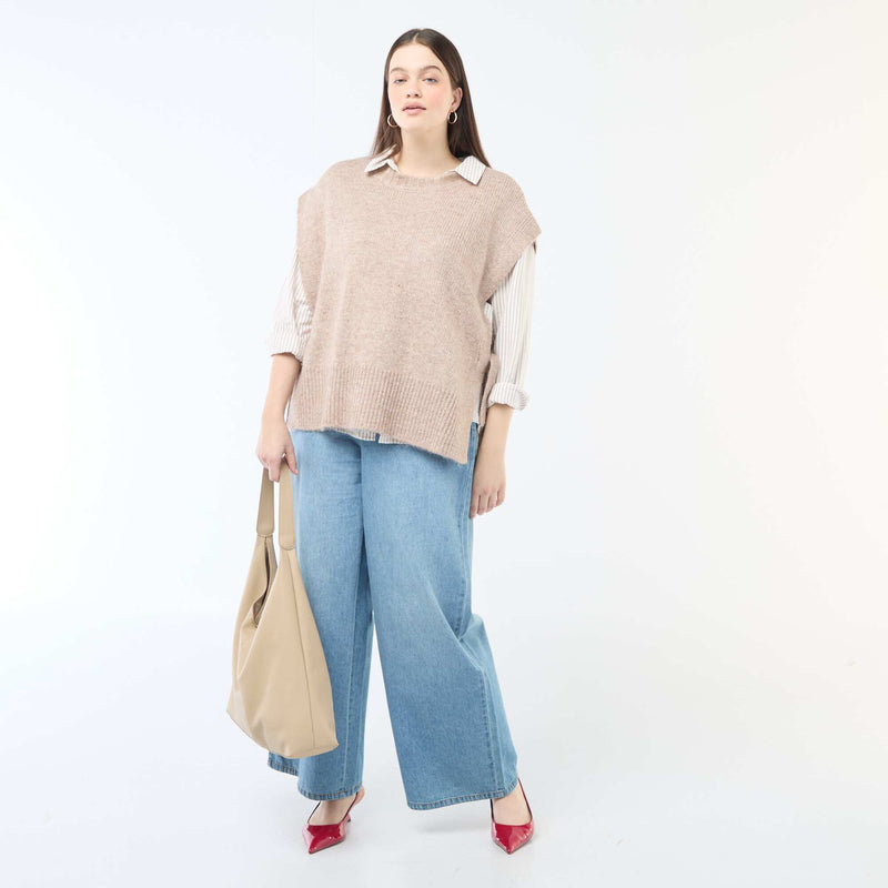 Pull sans manches à nouer sur les côtés