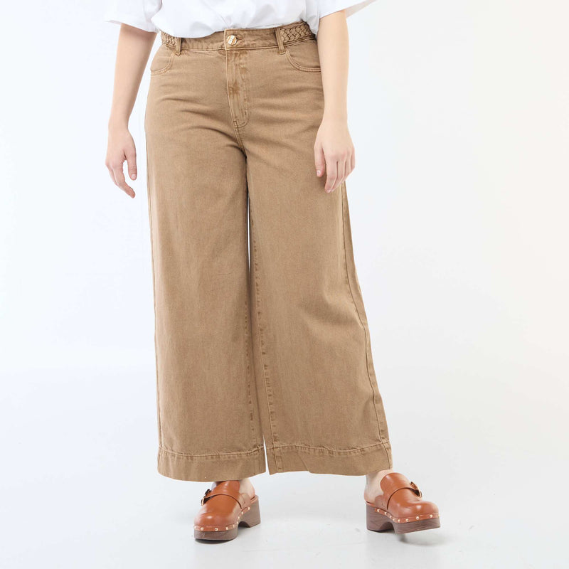 Jean palazzo en twill taille haute