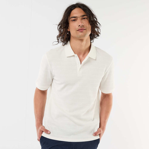 Polo en piqué de coton à manches courtes