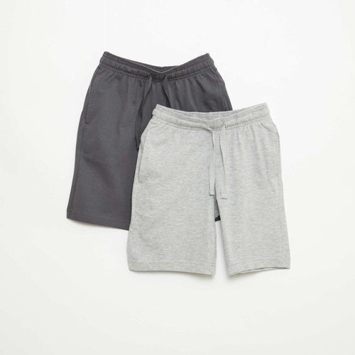 Lot de 2 shorts en jersey coton uni