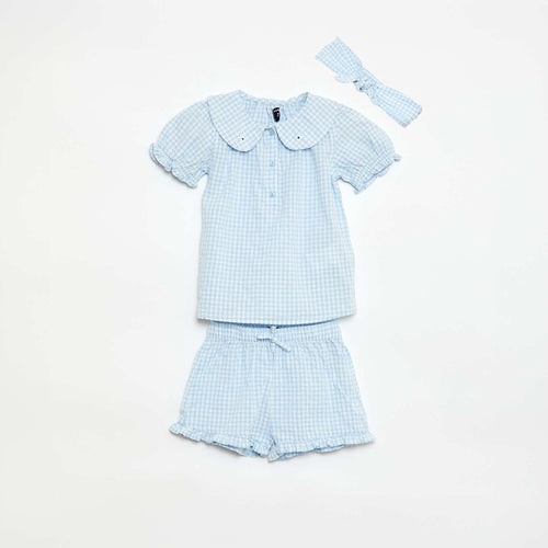 Ensemble tunique + short + bandeau en vichy