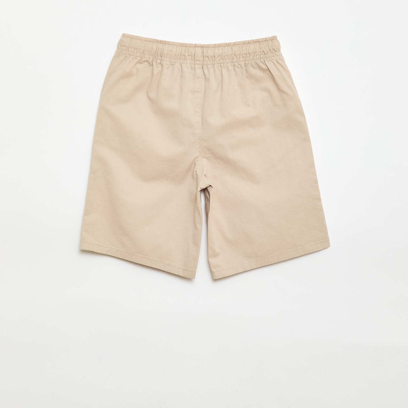 Bermuda chino uni avec liens de serrage