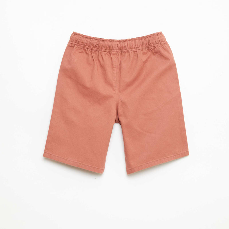 Bermuda chino uni avec liens de serrage